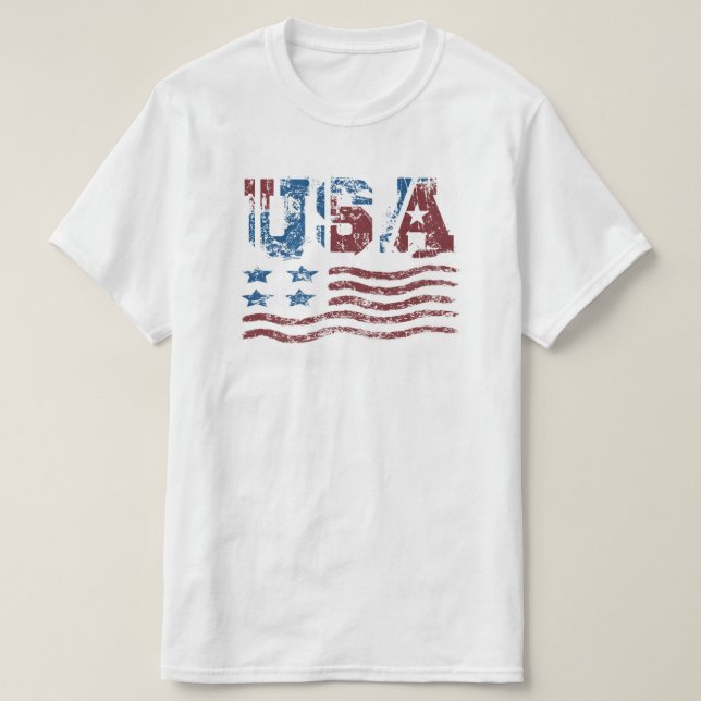 USA Patriotic Flag T - Shirt (Design vorne)