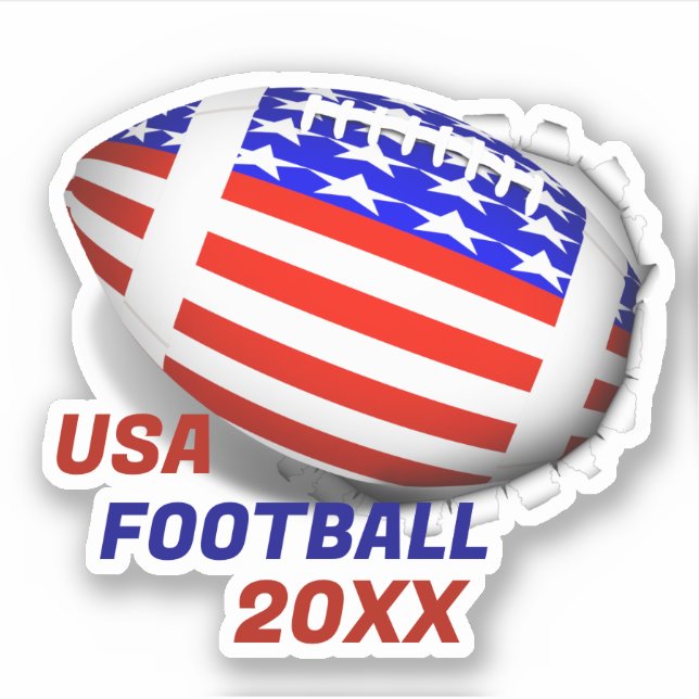 USA Patriotic Football Sports Aufkleber (Vorderseite)