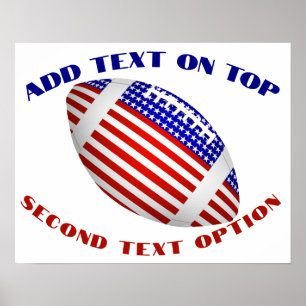 USA Patriotic Football Sports Poster