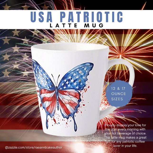 USA Patriotic Latte Tasse (Von Creator hochgeladen)