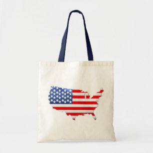 USA Patriotic Map Flag Tragetasche