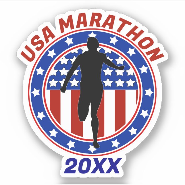 USA Patriotic MARATHON / RELAU RUN Aufkleber (Vorderseite)