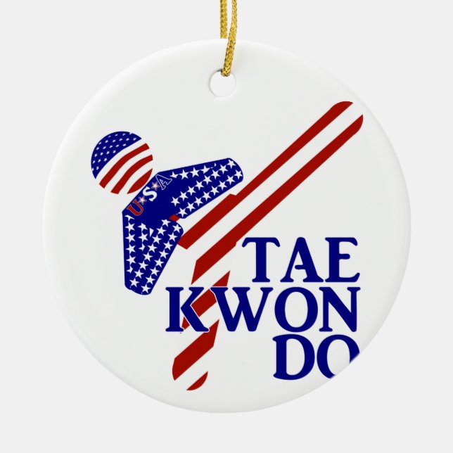 USA Patriotic Martial Arts TAEKWONDO Keramikornament (Vorne)