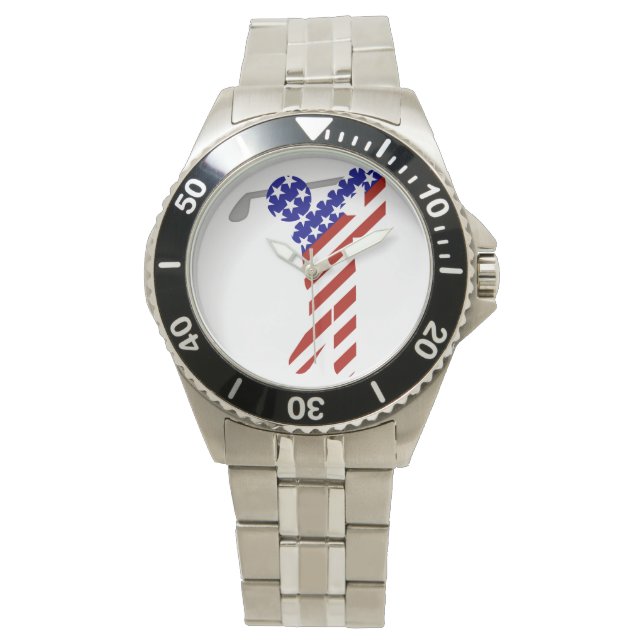 USA Patriotic MEN'S GOLF Armbanduhr (Vorderseite)