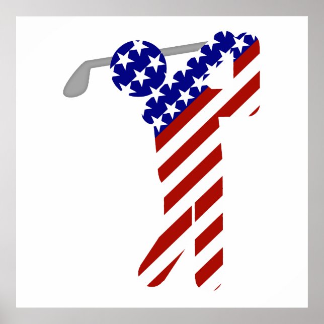 USA Patriotic MEN'S GOLF Poster (Vorne)