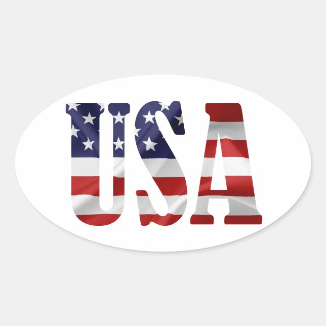USA Patriotic Ovaler Aufkleber (Vorderseite)