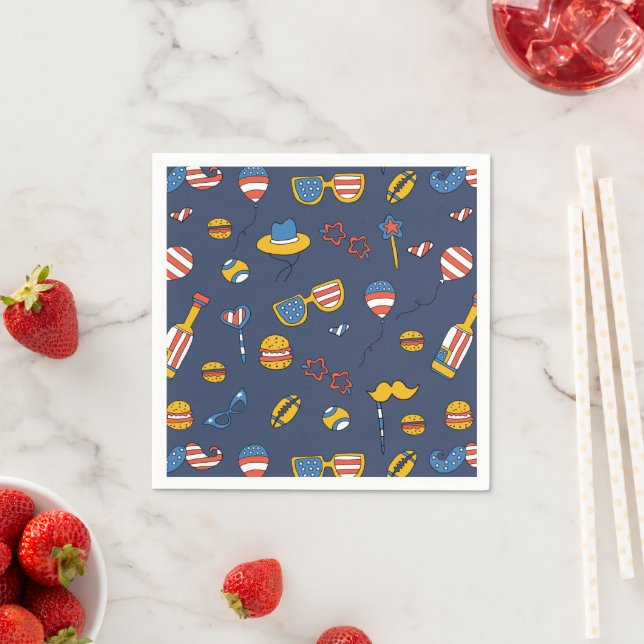 USA Patriotic Paper Napkin Serviette (Beispiel)