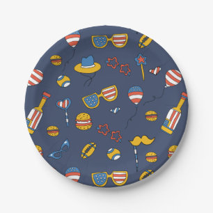 USA Patriotic Paper Plate Pappteller