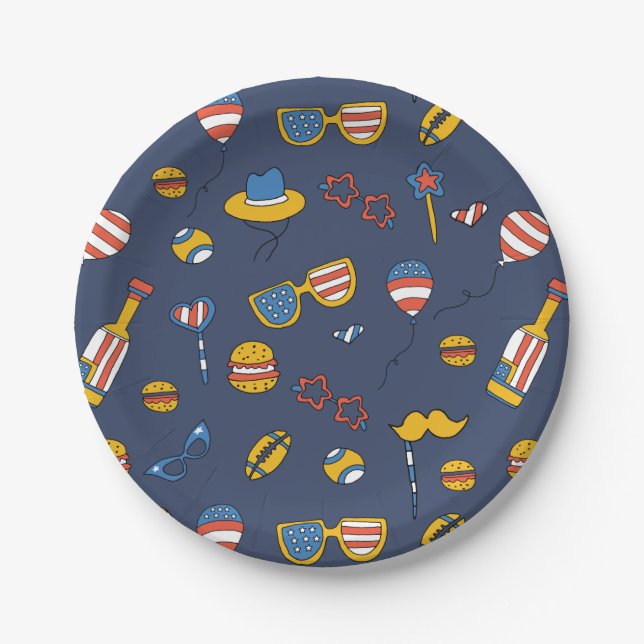 USA Patriotic Paper Plate Pappteller (Vorderseite)