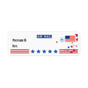 USA Patriotic Postcross Postcard ID Labels