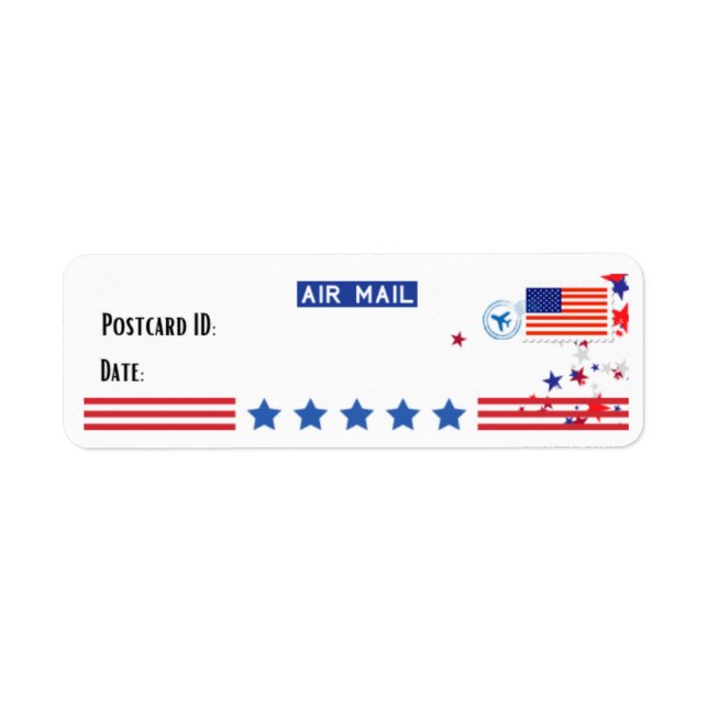 USA Patriotic Postcross Postcard ID Labels (Vorne)