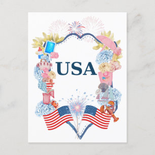 USA Patriotic Postkarte