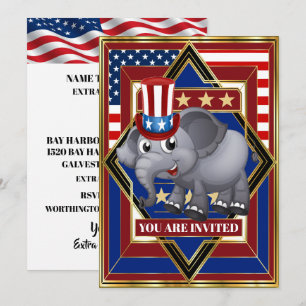 USA Patriotic Republikanische Einladung