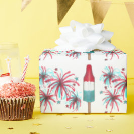 USA Patriotic Rocket Pop Popsights Fireworks 4. Ju Geschenkpapier