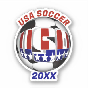 USA Patriotic SOCCER Sports Aufkleber