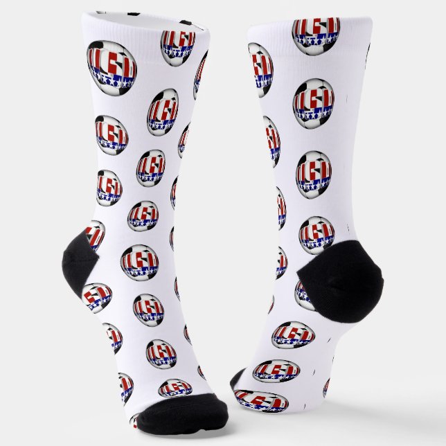 USA Patriotic SOCCER Sports Socken (Gewinkelt)