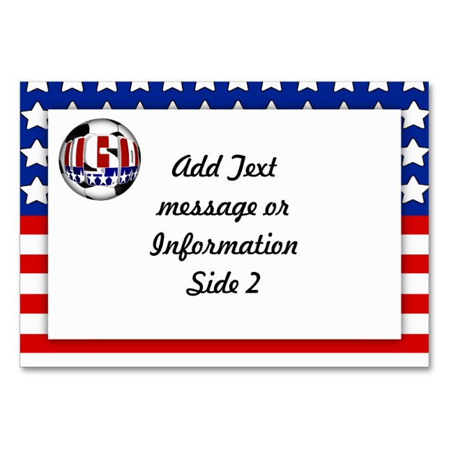 USA Patriotic SOCCER Sports Tischnummer (Rückseite)