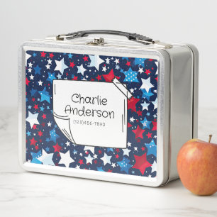 USA Patriotic Stars Lunch Box