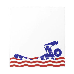 USA Patriotic Swimming Sports Notizblock