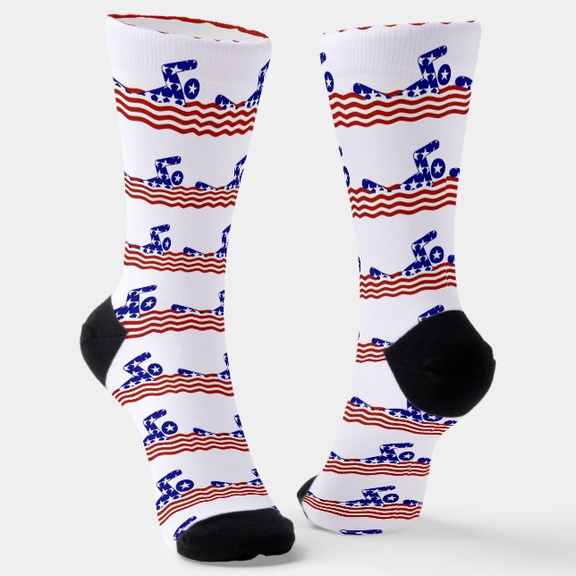 USA Patriotic Swimming Sports Socken (Gewinkelt)