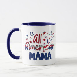 USA Patriotic, USA Flag All American Mama Gift Tas Tasse
