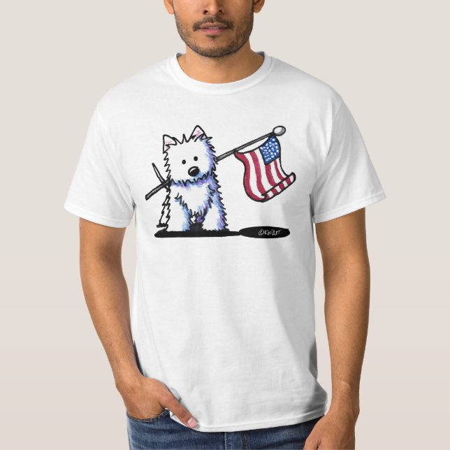 USA Patriotic Westie T-Shirt (Vorderseite)