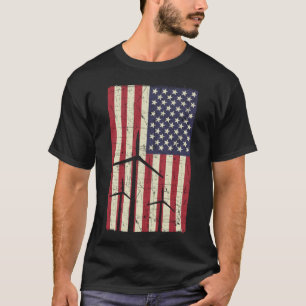 USA Patriotic Wind Turbine Technischer T-Shirt
