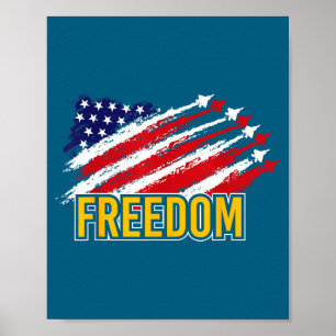 USA patriotisch - amerikanische Flagge Freiheit - Poster