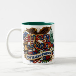 USA Patriotische 250. 4. Juli-Feier Two-T Zweifarbige Tasse