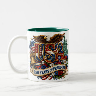 USA Patriotische 250. 4. Juli-Feier  Two-T Zweifarbige Tasse