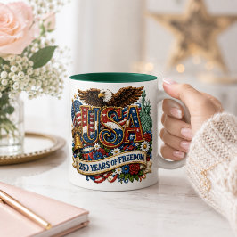 USA Patriotische 250. 4. Juli-Feier  Two-T Zweifarbige Tasse