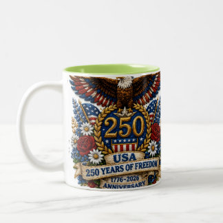 USA Patriotische 250. 4. Juli-Feier  Two-T Zweifarbige Tasse