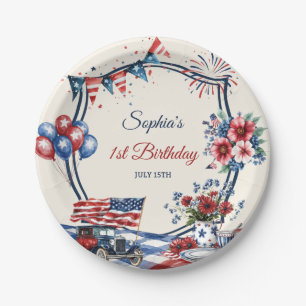 USA Patriotische 4. Juli Geburtstag Papier Teller