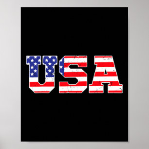 Usa - Patriotische amerikanische Flagge 4. Juli Poster