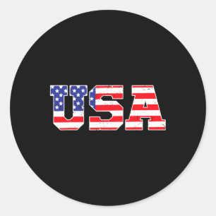 USA - Patriotische amerikanische Flagge 4. Juli Runder Aufkleber