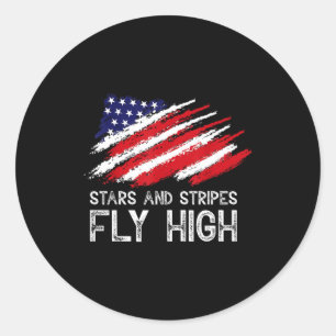 USA Patriotische Amerikanische Flagge Freiheit Runder Aufkleber