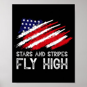 USA Patriotische Amerikanische Flagge Freiheitsill Poster