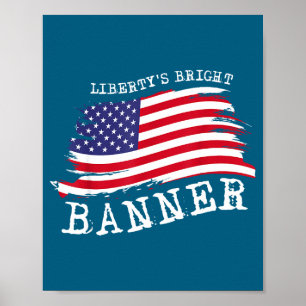 USA Patriotische Amerikanische Flagge Freiheitsill Poster
