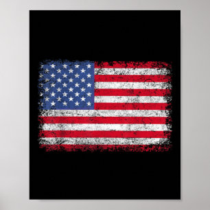 USA Patriotische amerikanische Flagge für Männer F Poster