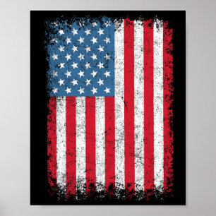 USA Patriotische amerikanische Flagge für Männer F Poster