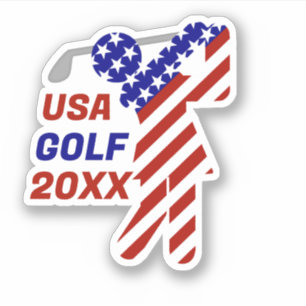 USA Patriotische FRAUEN GOLF Aufkleber