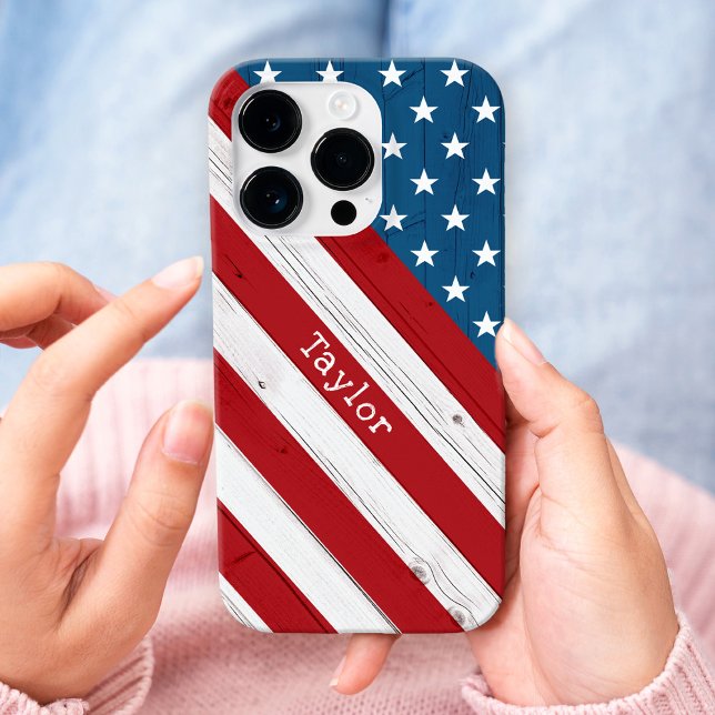 USA Patriotische Stars & Streifen Rustikale amerik Case-Mate iPhone Hülle (Von Creator hochgeladen)