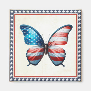 USA/patriotischer 4. Juli Schmetterling Magnet