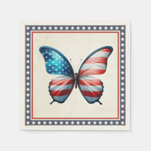 USA/patriotischer 4. Juli Schmetterling Serviette