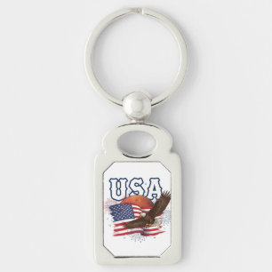 USA Patriotischer Adler mit Mars Roter Planet Desi Schlüsselanhänger