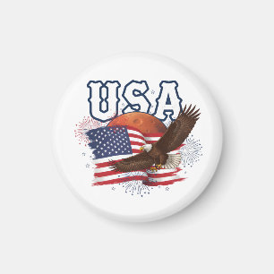USA-patriotischer Adler mit Mars-Rotplanet-Design Magnet