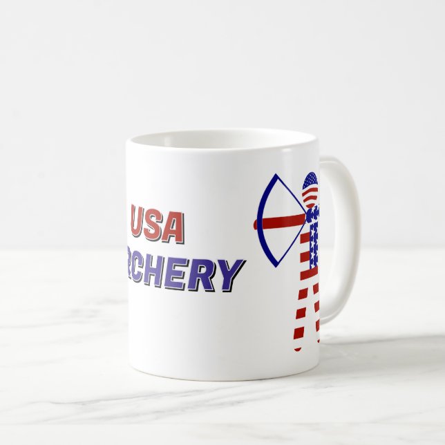 USA Patriotischer Bogenschießen Kaffeetasse (VorderseiteRechts)