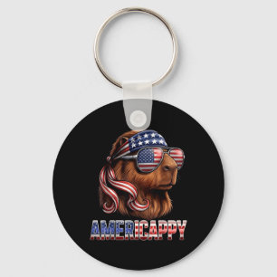 USA patriotischer Capybara Aamericappy 4. Juli Schlüsselanhänger