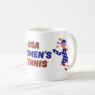 USA Patriotischer Frauente Tennis Kaffeetasse