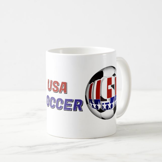 USA Patriotischer Fußball Kaffeetasse (VorderseiteRechts)